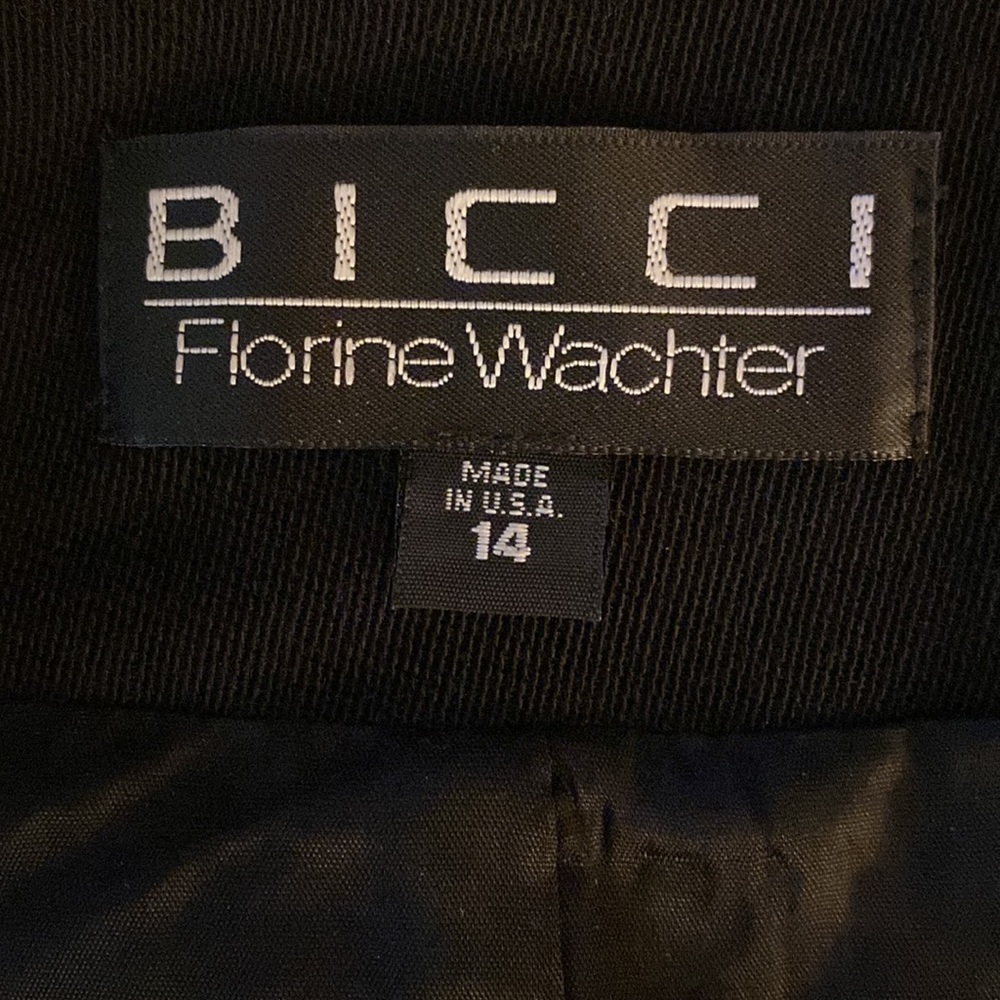 Vintage BICCI Florine Wachter Wool Suit Jacket Persian Lamb Cuffs Size 14 - Picture 11 of 15